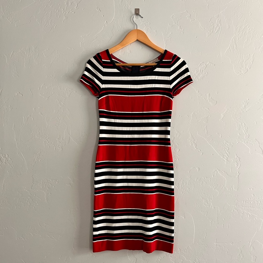 Banana Republic Red and Black Striped Dress - Picture 2 of 6